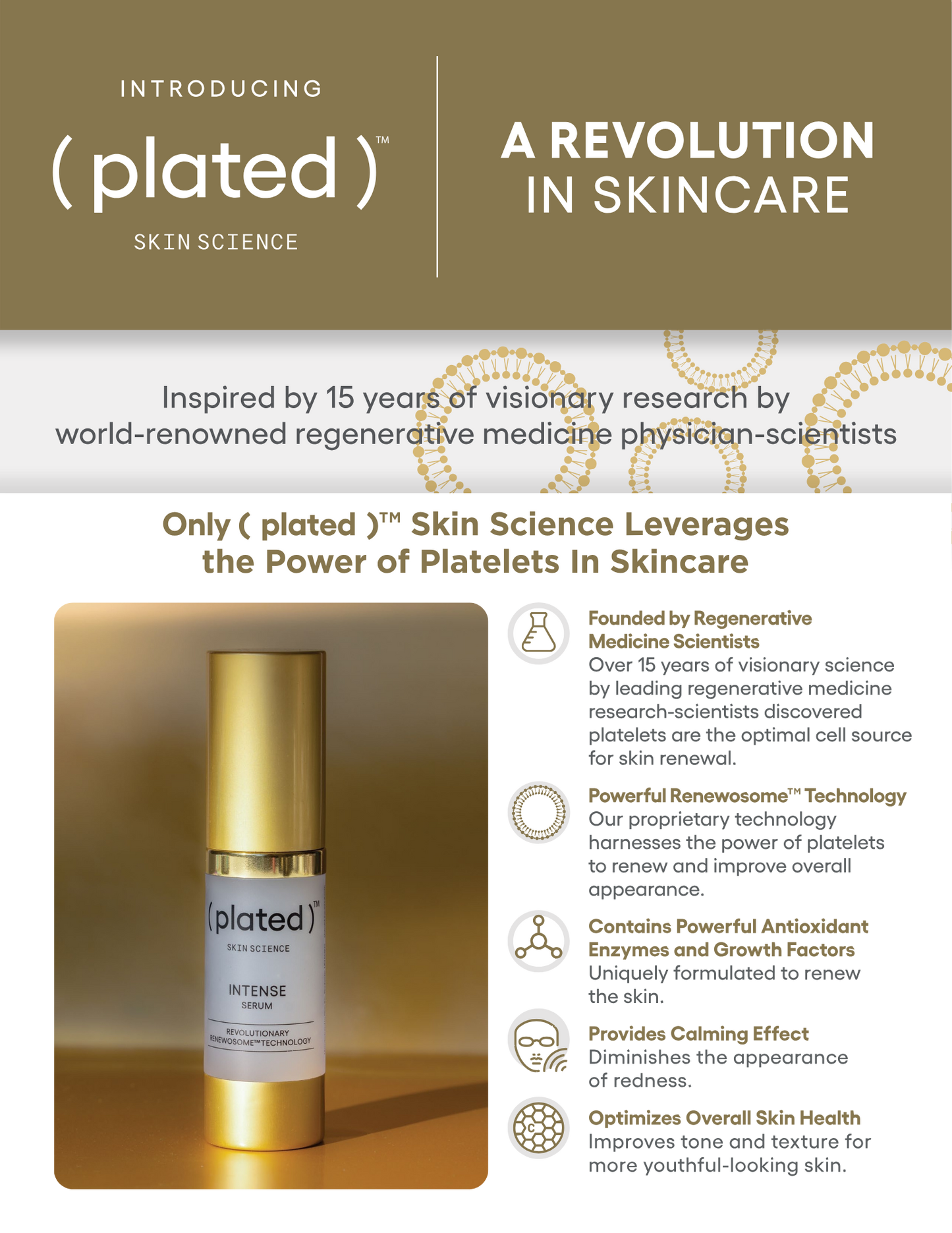 Plated Skin Science Intense Serum, Topical Exosome Growth Factor Serum