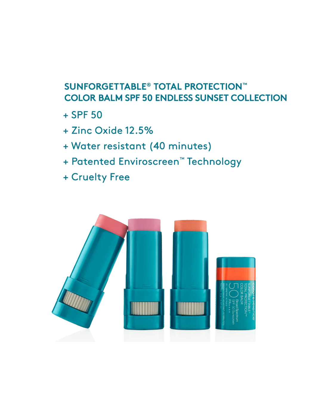 Colorescience Total Protection Color Balms SPF 50 - 6 Shades To Choose From - SPF Color for Lips + Cheeks